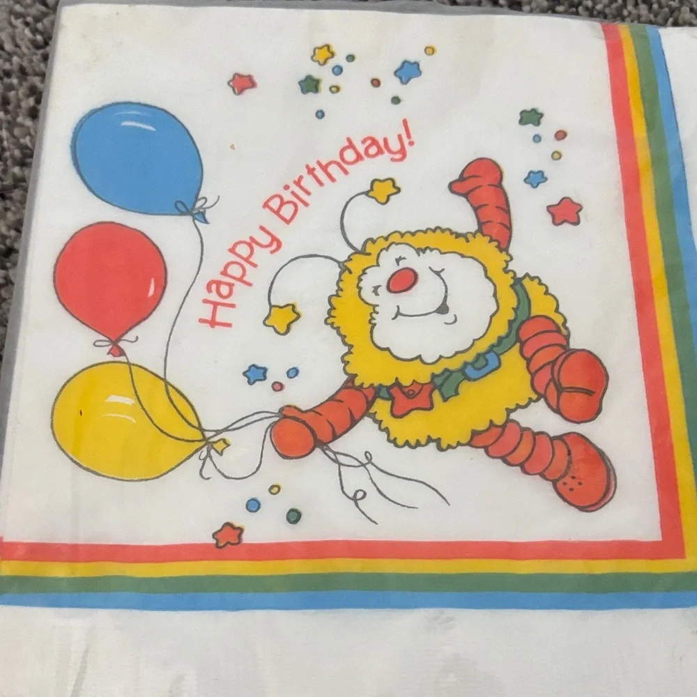 Vintage dead stock Rainbow Brite birthday napkins 1983